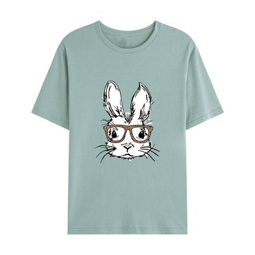 EGNMCR Pâques Bunny Œufs Imprimé T-Shirts de Pâques pour Wowomen T-Shirts Graphiques pour Femmes T-Shirts Wowomen Femmes Décontracté Col Rond Chandail T-Shirt Imprimé Pâques Manches Courtes Hauts Wowomen T-Shirts