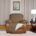 thumbnail image 2 of 2024 Reversible Quilted Sofa Cover  Water Resistant Slipcover Furniture Protector  Washable Couch Cover with Non Slip Foam and Elastic Straps for Kids  Dogs  Pets (Small  Pink/Beige), 2 of 7