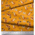 thumbnail image 3 of Soimoi Orange Modal Satin Fabric Insect & Cat Animal Print Fabric by Yard 42 Inch Wide, 3 of 3