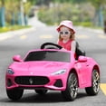 thumbnail image 4 of Costway 12V Kids Ride On Car Maserati GranCabrio Licensed with Remote Control& Lights Pink, 4 of 10