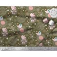 thumbnail image 2 of Soimoi Moss Georgette Fabric Heart,Floral & Bird Kids Print Fabric by Yard 42 Inch Wide, 2 of 3