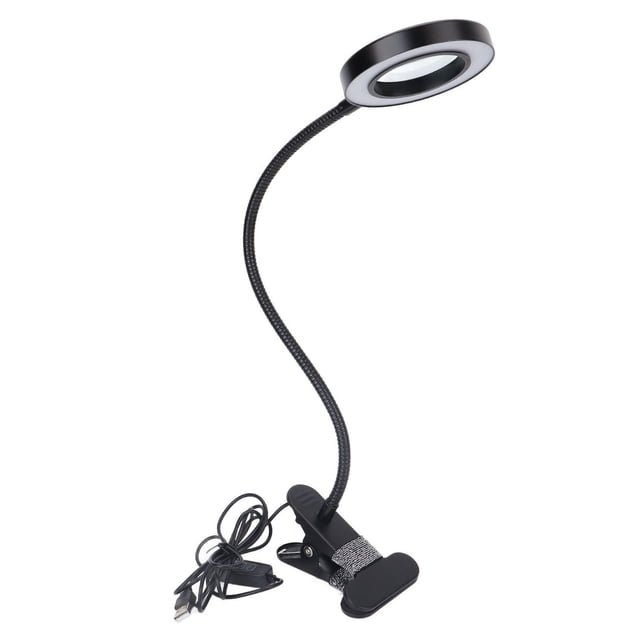LED Table Lamp, Movable Rotatable Low Power Beauty Eyelash Nail Lamp For Room For Older Black