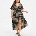 thumbnail image 1 of TIMIFIS Robe d'Été Boho Décontractée pour Femme à Imprimé Floral, Col en V, Manches Courtes, Plage, Taille Haute, Longue Maxi, 1 of 5