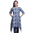 thumbnail image 1 of Bimba Kurti Asymétrique Imprimée Shibori à Vague Bleue pour Femmes, Robe d'Été Indienne Tunique, XX-Grand, 1 of 6
