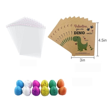 SDNall Valentines Day Gifts for Kids, Dinosaur Hatching Valentine's Day Card for Kids, Toddler Boy & Girl School Classroom Party Exchange Gift, Growing in Water Dinosaur Craft