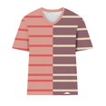 thumbnail image 3 of Plebaso Womens Plus Size V Neck T Shirts Short Sleeve Color Block Tee Summer Casual Loose Tops for Women, 3 of 4