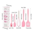 thumbnail image 3 of ZZkhGO 5-Piece Silicone Baking Utensil Set, Non-Stick Kitchen Tools with Spatula Whisk Brush, Heat-Resistant Oven Safe Cooking Accessories for Baking, Pink, 3 of 6