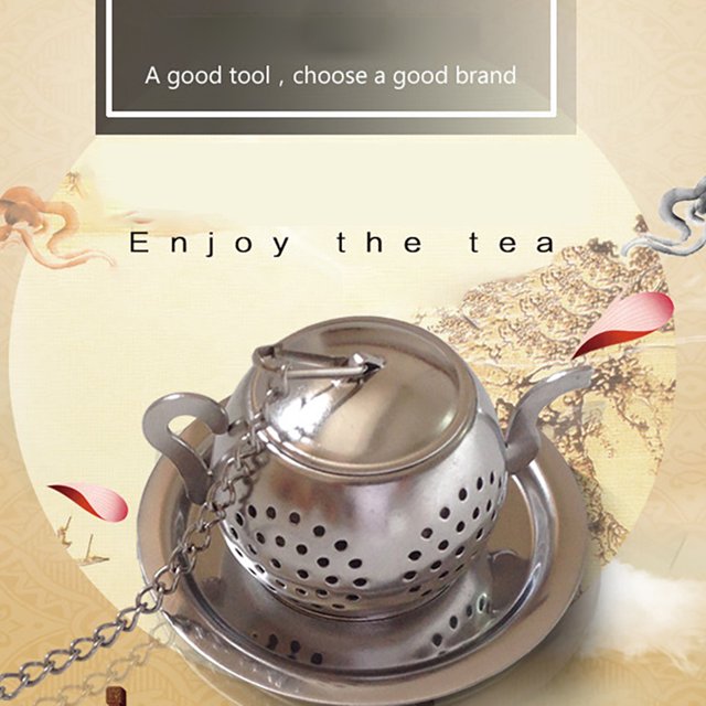 Oleegame 1PC Produce Storage Herbal Loose Strainer Diffuser Leaf Steel Tea Stainless Infuser Filter Kitchen,Dining & Bar Silver