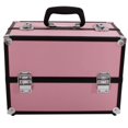 thumbnail image 2 of SalonMore 14" Professional Aluminum Makeup Train Case Travel Cosmetic Pink, 2 of 8