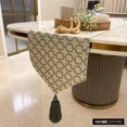 thumbnail image 3 of The HomeCentric Decorative Grey Table Runner 6 Seater Table Runner (14 x 72 inch) Embroidery & Lattice Table Runner, Linen fabric Table Linen, Geometric Modern - Geometrix Threads, 3 of 9