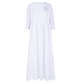 thumbnail image 4 of Gspmoly Robe d'Été, Robe à Manches Longues pour Femmes de Printemps et d'Été à Col en V, Unie et en Lin, Décontractée avec Poches, Robes Formelles pour Femmes Offres Prime, 4 of 6