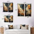 thumbnail image 4 of Designart "Orange Teal botanic Whirlwind II" Abstract Botanicals Framed Wall Art Set Of 2 - Orange Floral Gallery Wall Frame Set For Home Decor, 4 of 6