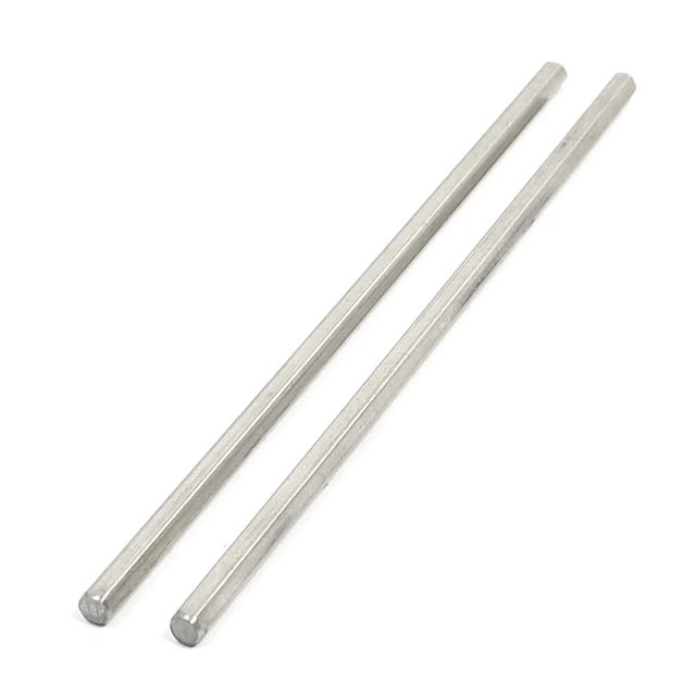 Unique Bargains 2Pcs Stainless Steel 100mm x 3mm Hex Rod Stock for RC Airplane Model