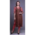 thumbnail image 2 of Bimba Kurti Longue Droite pour Femmes Imprimée Indienne en Rayonne Slub Tunique à Manches 3/4, 2 of 6