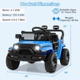 thumbnail image 3 of Costway 12V Kids Ride on Truck Car Battery Powered Electric Vehicle with Remote Control Blue, 3 of 10