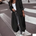 thumbnail image 2 of CEHVOM Women's Color Casual Large Lapel Mid Length Trench Coat Clearance, 2 of 7