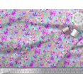 thumbnail image 2 of Soimoi Modal Satin Fabric Flower Watercolor Print Fabric by The Yard 42 Inch Wide, 2 of 3