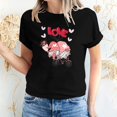 thumbnail image 1 of Pisexur T-shirt de la Saint-Valentin pour Femmes, Imprimé Amour, Manches Courtes, Col Rond, 1 of 5