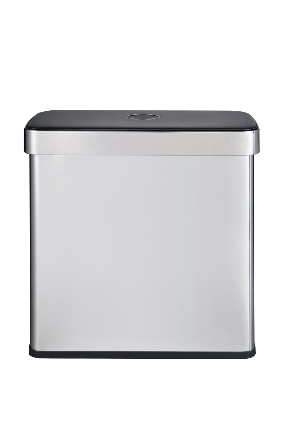 Poubelle double Step N’ Sort 60 L (2 poubelles de cuisine de 30 L), ouverture mains libres à pédale, couvercle à fermeture douce, acier inoxydable anti-traces de doigts