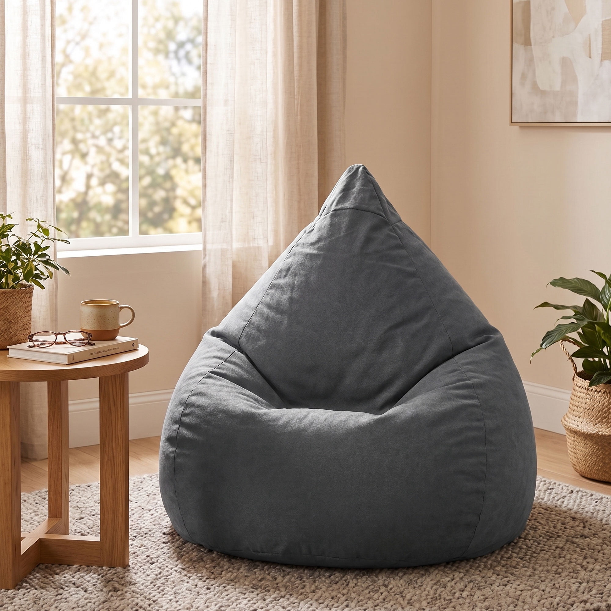 Gouchee Home Easy Bean Bag Chair – Soft Polyester Microfiber Fabric with Polystyrene Bead Filling, Suitable for Adults and Teens