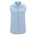 thumbnail image 4 of Besolor Women's Summer Tank Tops Collared Sleeveless Button down Shirts Casual Loose Work Business Blouse, 4 of 6