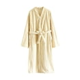 thumbnail image 1 of HAiming Robe en Molleton Duveteuse Rayée d'Hiver Chaude à Manches Longues à Col en V Douce et Confortable avec Ceinture à la Taille, 1 of 4