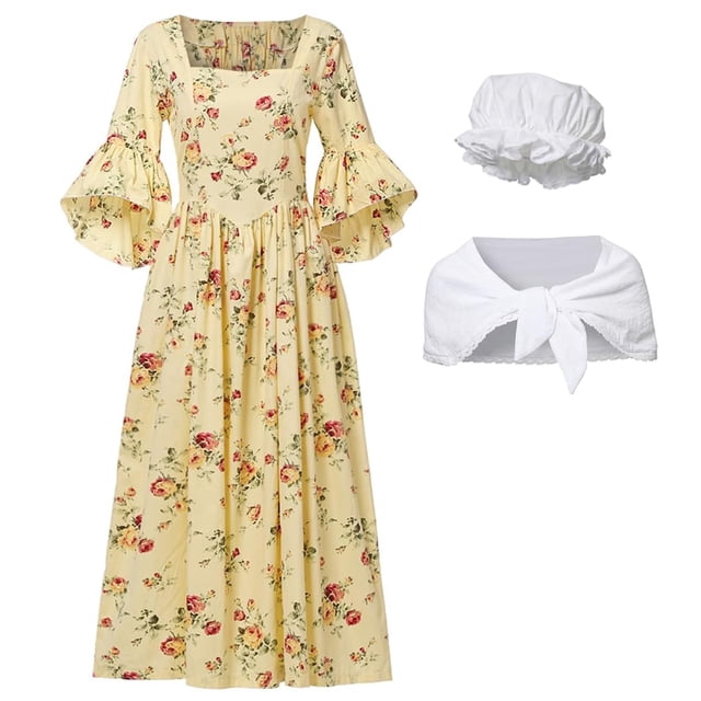 GRACEART Pioneer Woman Costume Robe de Prairie Coloniale pour Femmes 100 % Coton