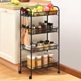 thumbnail image 2 of Kingrack Rolling Cart, 4-Tier Metal Utility Cart with wheels for Office and Home, Black, 2 of 6