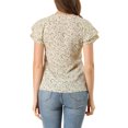 thumbnail image 3 of INSPIRE CHIC Blouse d'Été pour Femme à Fleurs, Col en V, à Étages, Manches Courtes, Boutonnée, 3 of 6