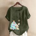 thumbnail image 2 of Birdeem Chemise Décontractée Oversize d'Été pour Femmes Col Rond Manches Courtes Imprimé Floral Ample, 2 of 5