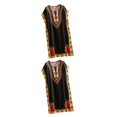 thumbnail image 4 of maskred Femmes de la Mode Plage Vacances Robe Boho Ethnique Élégante Robe en Vrac Noir 2Set, 4 of 6