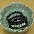 thumbnail image 5 of Natural Black Gemstone 8mm Round Beads Stretch Bracelet 7" Unisex, 5 of 5