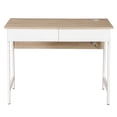 thumbnail image 2 of Mainstays 39.4’’ White Computer Desk 2 Drawers Computer Desk with USB Charger Study Writing Table Home Office Workstation, Computer Desk, 2 of 3