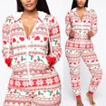 thumbnail image 3 of Combinaison Longue de Sommeil pour Femmes Manches Longues Body Varié avec Motifs de Noël, 3 of 6