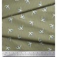 thumbnail image 3 of Soimoi Silk Fabric Stripe & Stork Bird Decor Fabric Printed Yard 42 Inch Wide, 3 of 3