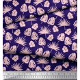 thumbnail image 2 of Soimoi Blue Poly Georgette Fabric Palm & Monstera Leaves Print Sewing Fabric BTY 42 Inch Wide, 2 of 3