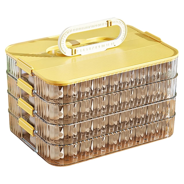 Hearth & Gear Cookie Container 4 Freezer Food Storage Containers With Lids Transparent Stackable Dumpling Sealing For Kitchen And Fridge Food Storage Containers Glass Storage Containers 14 24 Flour