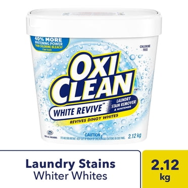 OxiClean White Revive Enzyme Laundry Stain Remover Powder, Effective on Grease, Blood, Wine Stains and More - Colour Safe, Chlorine Bleach-Free, 2.12 kg