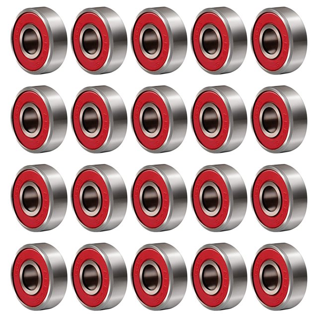 20 Pcs 608 2 Roulements de Roue de Patin à Roues Alignées ABEC 9 Scellés Antirouille (Rouge)