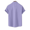 thumbnail image 4 of JIUKE Plus Size Shirts for Men Short Sleeve Button down Shirts Lapel Solid Color Loose Summer Vacation Blouses, 4 of 7