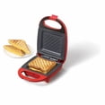 thumbnail image 4 of Ricardo Mini Machine à Sandwich, Sandwichs Chauds Rapidement, Plaques Antiadhésives, Chauffage Uniforme, Voyant Préchauffage, Stockage Cordon, Loquet, Rouge, 4 of 5