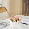 thumbnail image 4 of Modern White Plastic Planter Pot Flower Vase for Bookshelf Mantel Table Home Decoration, 4 of 6