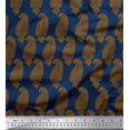 thumbnail image 1 of Soimoi Blue polyester Crepe Fabric Brown Paisley Decor Fabric Printed Yard 52 Inch Wide, 1 of 3