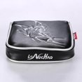 thumbnail image 2 of Universal Golf Mallet Putter Cover Square Headcover Leather Mallet Putter Magnetic Closure Guard Butterfly Black, 2 of 9