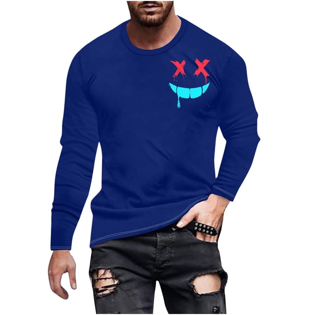 Birdeem Haut Imprimé à Manches Longues pour Homme Haut/chemise à Manches Longues à Col Rond