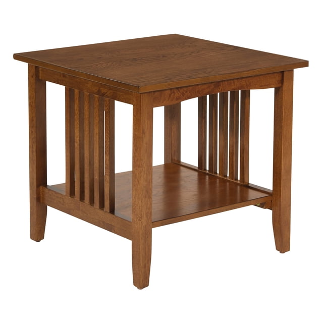 Sierra Table d'Appoint Mission en Bois Manufacturé Finition Brun Cendré