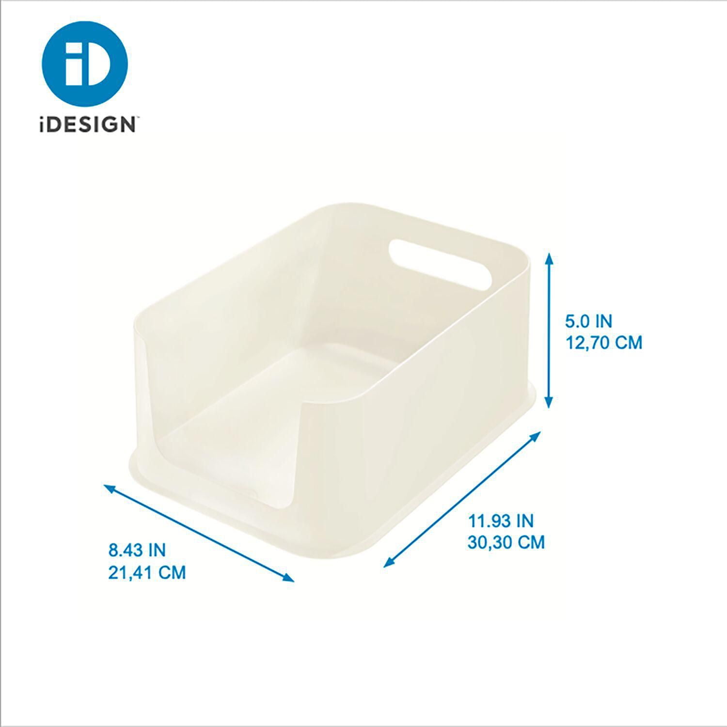 Bac de rangement moyen coco 11,9" iDesign Eco à ouverture frontale, avec poignée, en plastique recyclé sans BPA – 8,4" x 11,9" x 5"