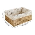 thumbnail image 3 of thefmos Small Woven Storage Basket, Rectangular Decorative Rattan Organizer Bin, Plastic Sundries CosmeticToyContainer for Home Bathroom Bedroom Kitchen Office, 3 of 6