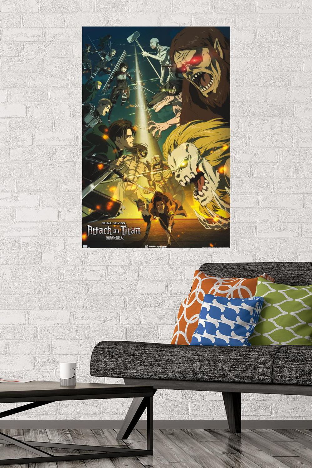 Attack on Titan: Season 4 - Key Visual 3 Wall Poster with Magnetic Frame, 22.375" x 34"