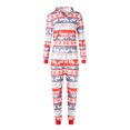 thumbnail image 1 of Kmbangi Parent-child Red Elk Printed Pattern Long Sleeve Hooded Jumpsuit, 1 of 9